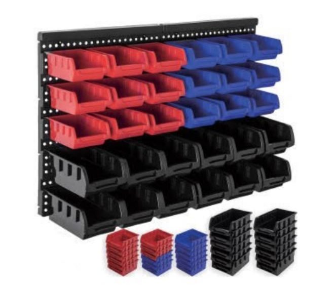YS12105 30pc Wall Mounted Storage Bin Set — storage box by WIS Technology